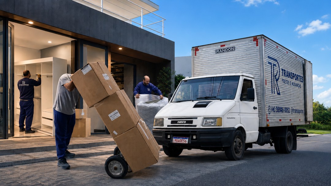 Caminhão da TR Transportes — fretes e mudanças em São José SC